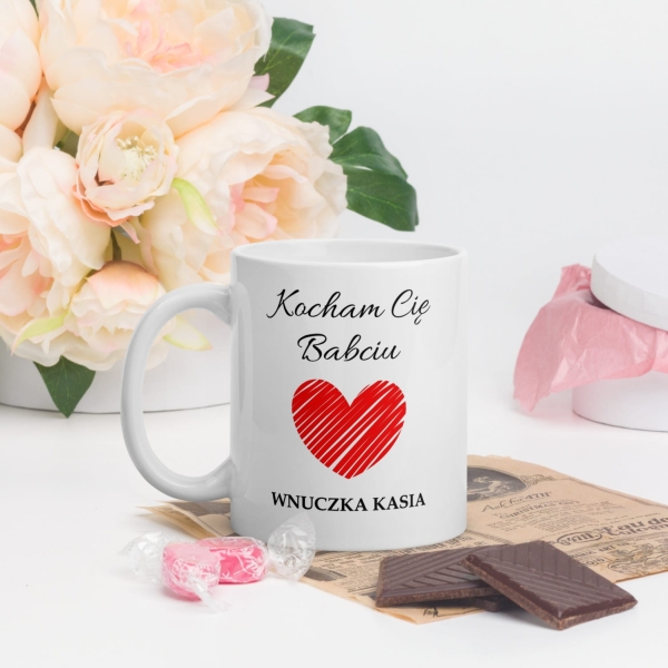 Kubek dla babci i dziadka. Kubek z napisem Kocham Cię Babciu i kocham Cię Dziadku MegaPrezencik