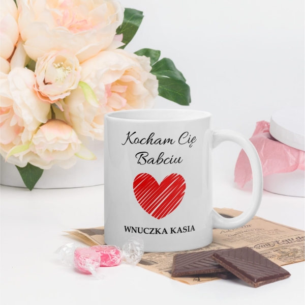 Kubek dla babci i dziadka. Kubek z napisem Kocham Cię Babciu i kocham Cię Dziadku MegaPrezencik