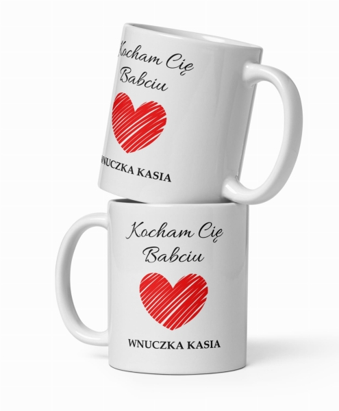 Kubek dla babci i dziadka. Kubek z napisem Kocham Cię Babciu i kocham Cię Dziadku MegaPrezencik