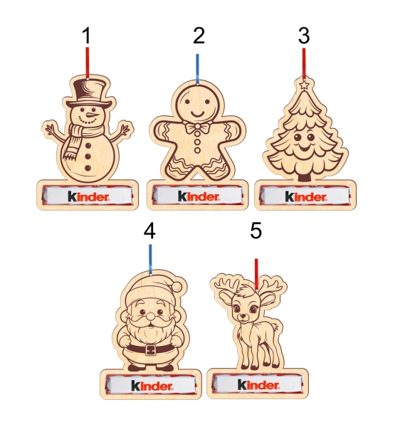 Bombki na choinkę w kształcie świątecznych postaci z miejscem na czekoladkę MegaPrezencik