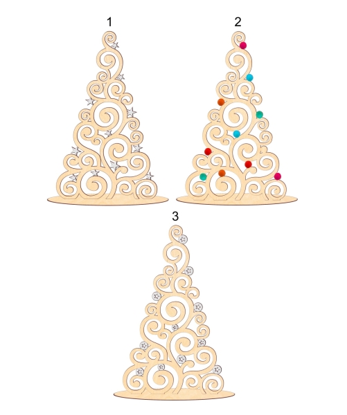 Ażurowa choinka świąteczna z ozdobami. Dekoracja stołu wigilijnego MegaPrezencik