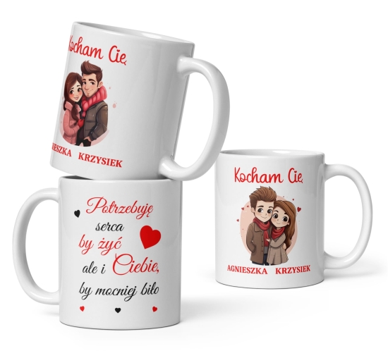 Kubek walentynkowy dla zakochanych. Kubek z napisem Kocham Cię