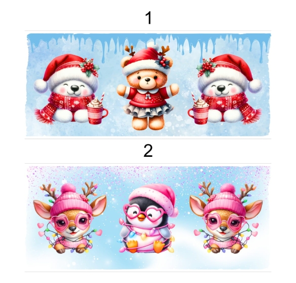 Kubek świąteczny z grafiką bajkowych i słodkich postaci - idealny dla dzieci MegaPrezencik