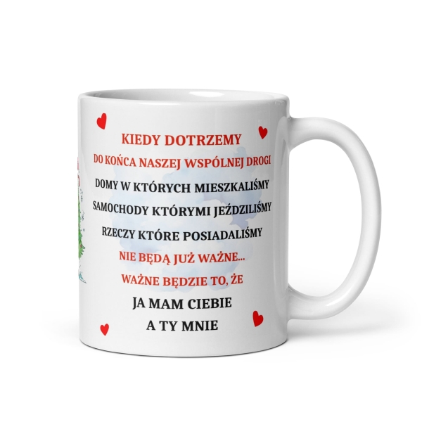 Personalizowany Śmieszny kubek z napisem Chcę się z Tobą zestarzeć MegaPrezencik
