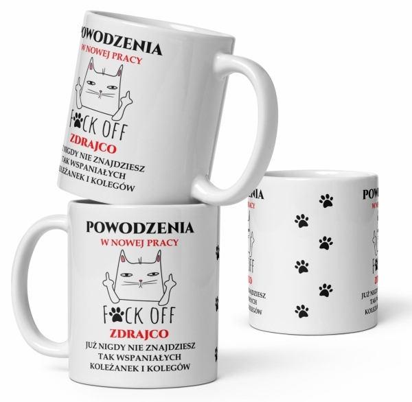 Kubek Powodzenia W Nowej Pracy Zdrajco Prezent od kolegów i koleżanek z pracy MegaPrezencik