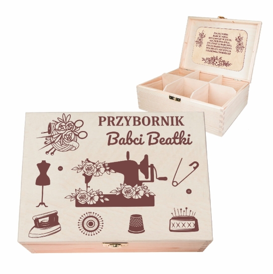 Personalizowane pudełko Przybornik dla Babci prezent urodzinowy