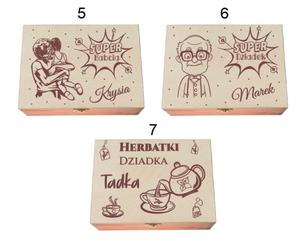 Personalizowane pudełko Herbaciarka prezent na Dzień Babci i Dziadka Mega Prezencik
