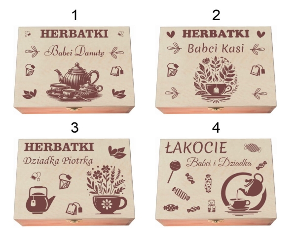 Personalizowane pudełko Herbaciarka prezent na Dzień Babci i Dziadka Mega Prezencik