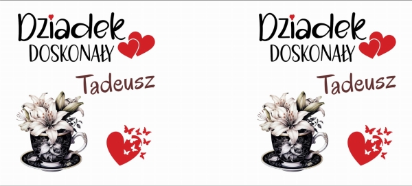 Zestaw na Dzień Babci i Dziadka. Kubki z imieniem oraz podkładki personalizowane Mega Prezencik