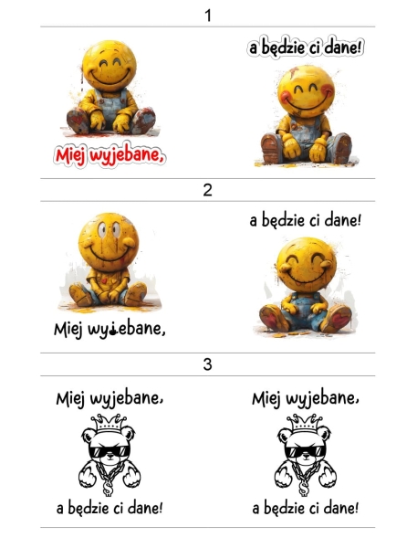 Śmieszny Kubek z uśmiechniętą minką oraz z napisem Miej wyjebane, a będzie ci dane! Mega Prezencik