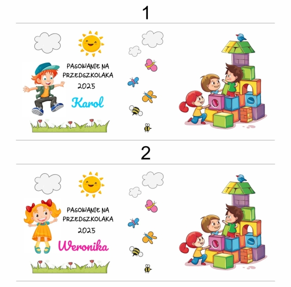 Kubek z imieniem Pasowanie na przedszkolaka, oraz kubek Absolwent przedszkola Megaprezencik