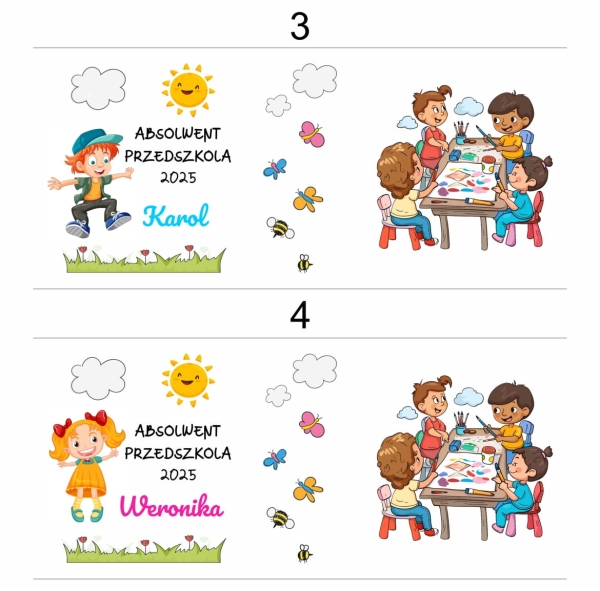 Kubek z imieniem Pasowanie na przedszkolaka, oraz kubek Absolwent przedszkola Megaprezencik