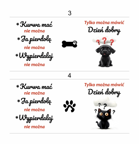 Śmieszny kubek grafiką zdziwionego pieska oraz napisem Ku*wa mać nie można Mega Prezencik