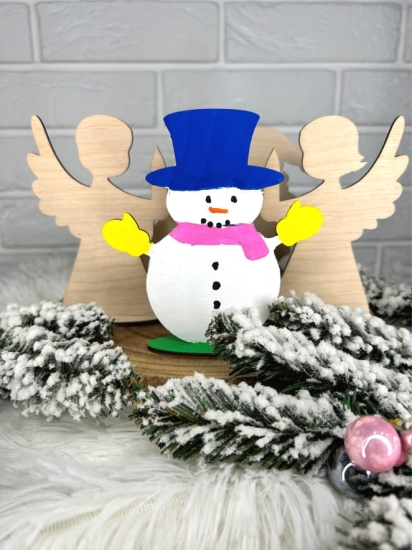 Świąteczne statuetki dla dzieci do samodzielnego ozdabiania i dekorowania ze sklejki