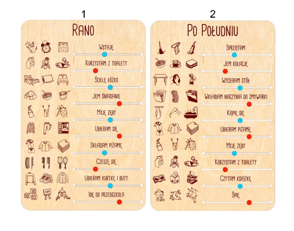 Planer dzienny dla dziecka. Planer ze sklejki Rano i Po południu Mega Prezencik