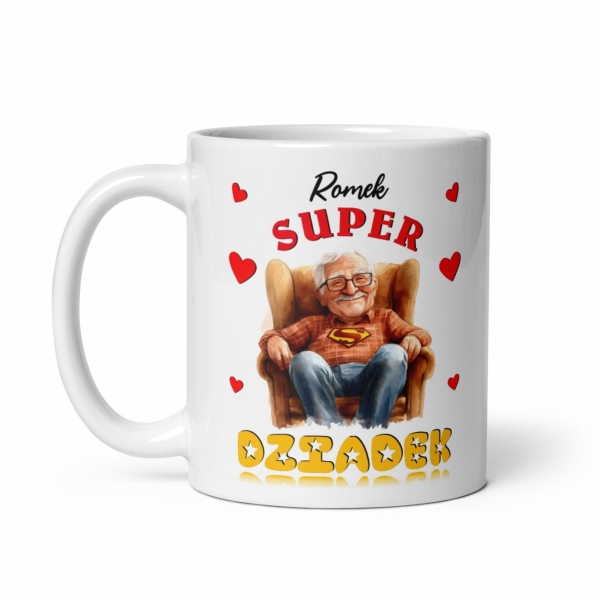 Wyjątkowy kubek z grafiką Dziadka Superbohatera. Kubek SUPER DZIADEK Mega Prezencik