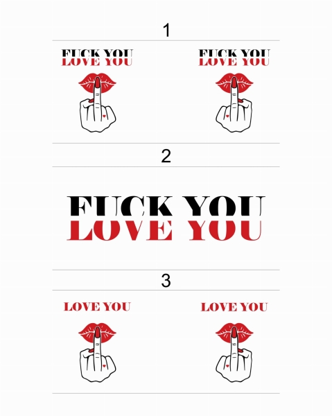 Biały Kubek z zabawnym napisem FU*K YOU oraz napis LOVE YOU Mega Prezencik