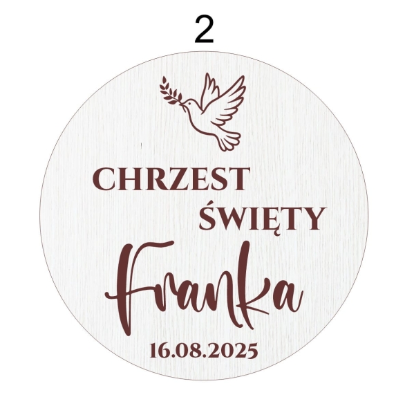 Tablica Powitalna na Chrzest święty personalizowana z białej płyty Mega Prezencik