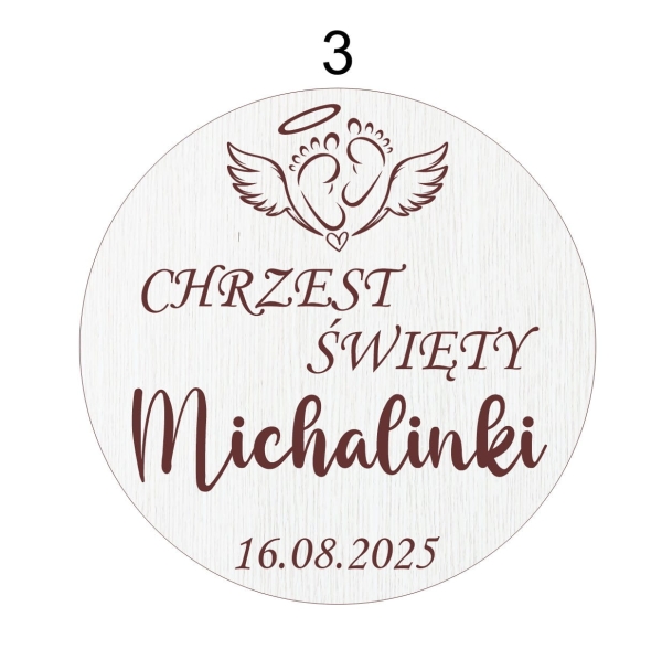 Tablica Powitalna na Chrzest święty personalizowana z białej płyty Mega Prezencik