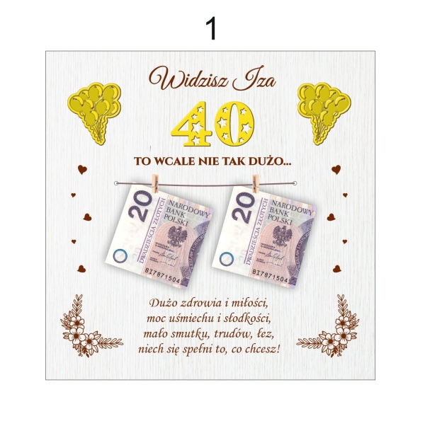 Głęboka Biała Ramka 3D urodzinowa – Widzisz 40 to wcale nie tak dużo Mega Prezencik