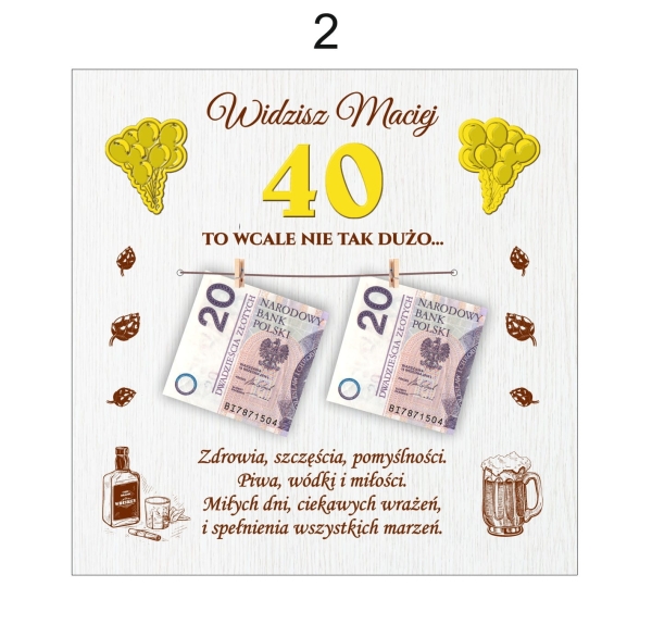 Głęboka Biała Ramka 3D urodzinowa – Widzisz 40 to wcale nie tak dużo Mega Prezencik