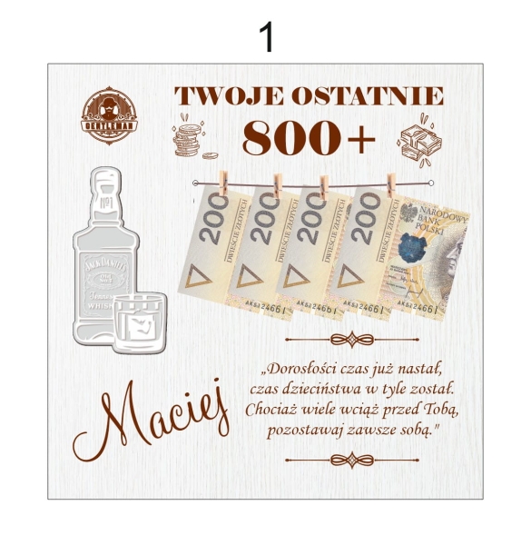 Głęboka Biała Ramka 3D urodzinowa – Twoje ostatnie 800+ Mega Prezencik