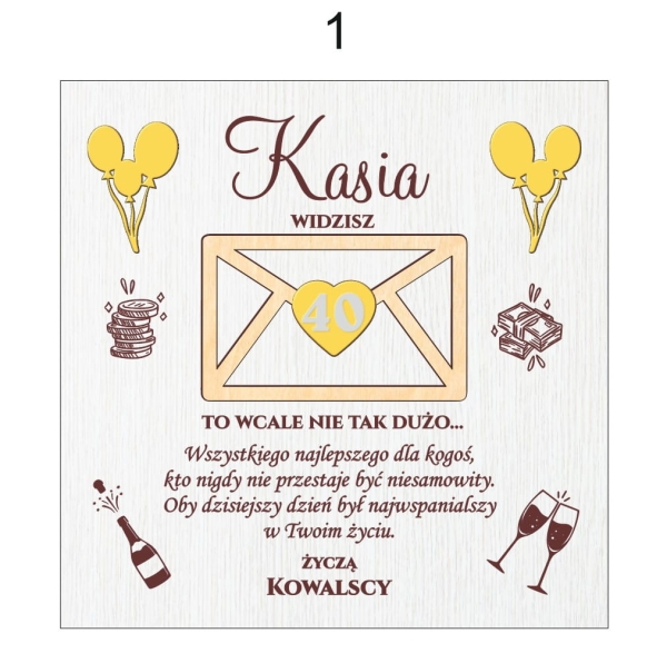 Głęboka Biała Ramka 3D urodzinowa –Widzisz 40 to wcale nie tak dużo Mega Prezencik