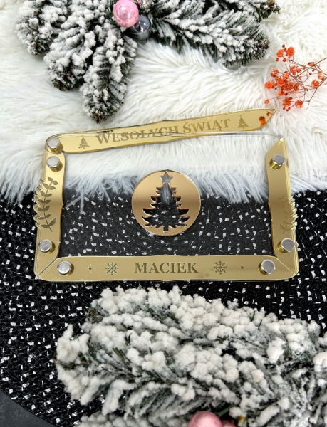 Złota Koperta Świąteczna ​na pieniądze z lustrzanej pleksi. Prezent pod choinkę od Mikołaja Mega Prezencik