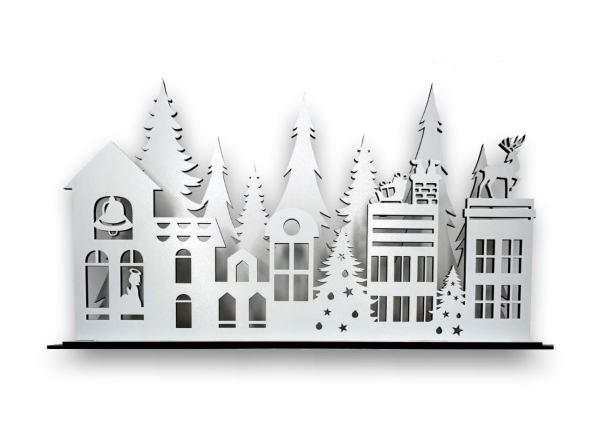 Duży biały domek Świąteczny. Dekoracja świąteczna na stół wigilijny Mega Prezencik