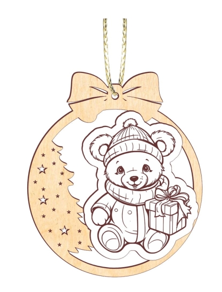 Bombka ze świąteczna grafiką. Bombka z kokardą. Zawieszka do prezentu Mega Prezencik