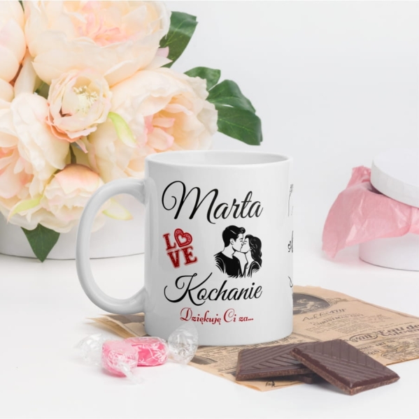 Walentynkowy kubek Kochanie dziękuje ci za...  Kubek podziękowanie  Mega Prezencik