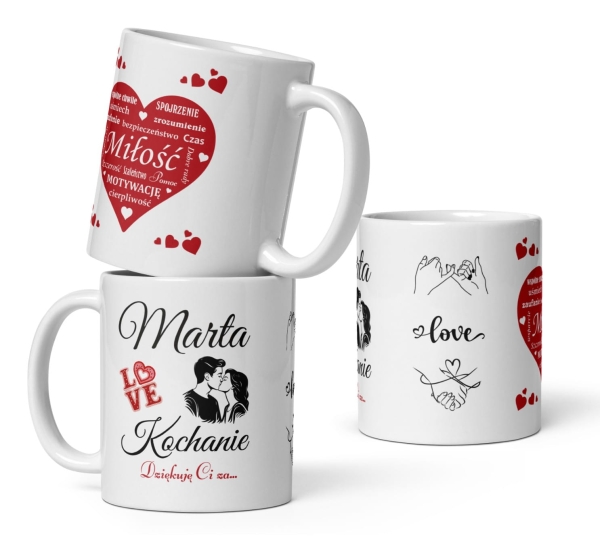 Walentynkowy kubek Kochanie dziękuje ci za...  Kubek podziękowanie  Mega Prezencik