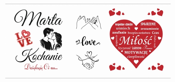 Walentynkowy kubek Kochanie dziękuje ci za...  Kubek podziękowanie  Mega Prezencik