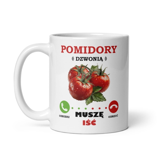 Kubek Pomidory dzwonią – Muszę iść! Śmieszny prezent dla fana warzyw. Mega Prezencik