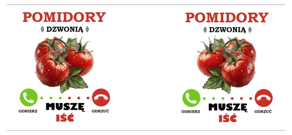 Kubek Pomidory dzwonią – Muszę iść! Śmieszny prezent dla fana warzyw. Mega Prezencik