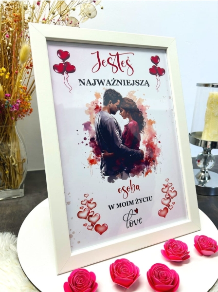 Elegancka Ramka z Grafiką „Jesteś Najważniejszą Osobą” – Romantyczny Prezent dla Ukochanej Osoby Mega Prezencik