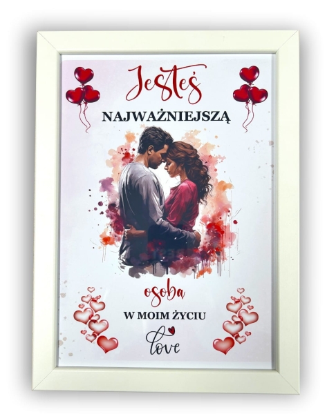 Elegancka Ramka z Grafiką „Jesteś Najważniejszą Osobą” – Romantyczny Prezent dla Ukochanej Osoby Mega Prezencik