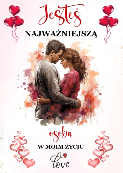 Elegancka Ramka z Grafiką „Jesteś Najważniejszą Osobą” – Romantyczny Prezent dla Ukochanej Osoby Mega Prezencik