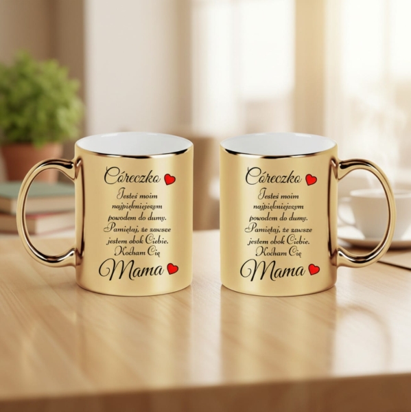 Wyjątkowy Złoty Kubek dla Córki – Wyznanie Miłości od Mamy: "Jesteś Moim Powodem do Dumy" Mega Prezencik