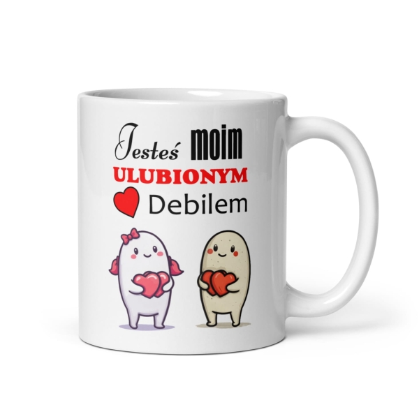 Kubek z humorem – Jesteś moim ulubionym debilem | Prezent dla pary, chłopaka, dziewczyny Mega Prezencik