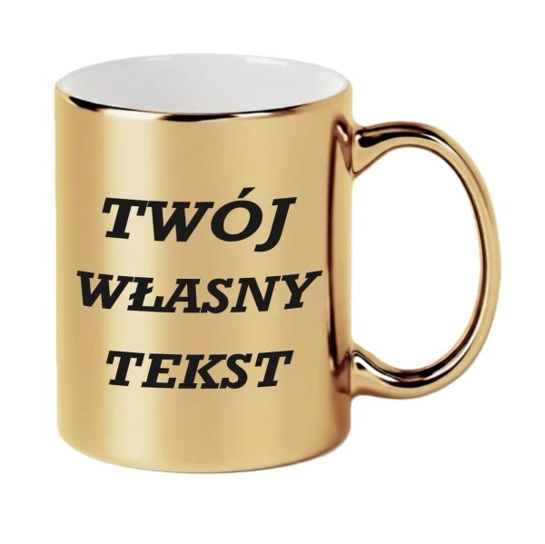 Złoty Kubek z Własnym Nadrukiem – Twój Tekst, Twoja Historia Mega Prezencik