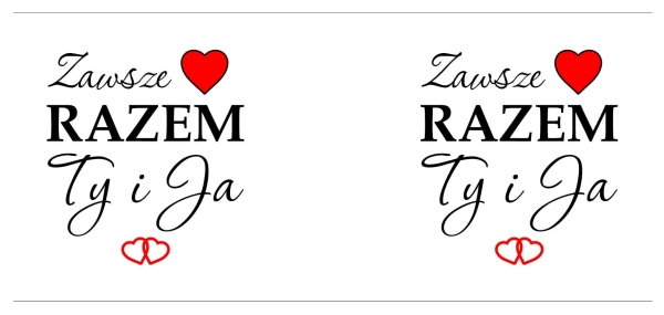 Lustrzany Złoty Kubek Zawsze Razem Ty i Ja Serce Prezent dla Niej Niego Mega Prezencik