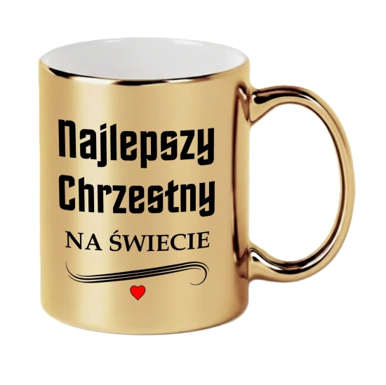 Złoty Kubek Prezent dla Ojca Chrzestnego Najlepszy Chrzestny Podziękowanie