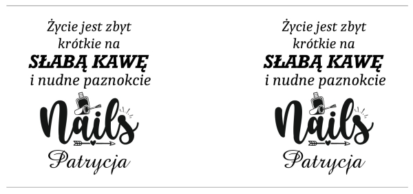 Złoty Kubek na Prezent dla Stylistki Paznokci Imię Życie Zbyt Krótkie Kawę Mega Prezencik