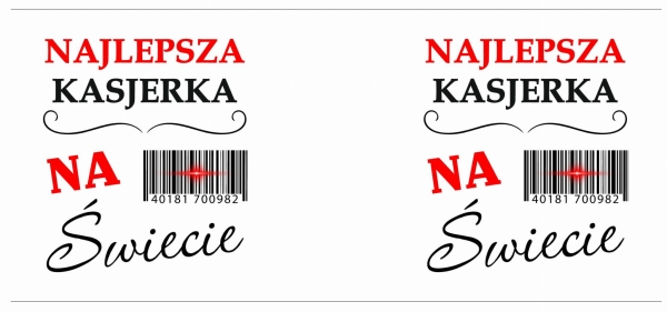 Złoty Kubek Lustrzany dla Kasjerki Kod Kreskowy Śmieszny Prezent Praca Mega Prezencik