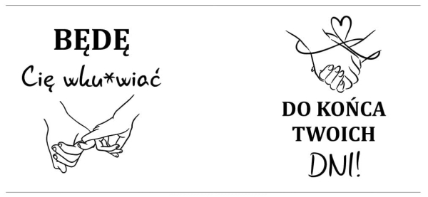 Złoty Kubek Prezent dla Niej Niego Będę Cię Wku*wiać Do Końca Twoich Dni Śmieszny Mega Prezencik