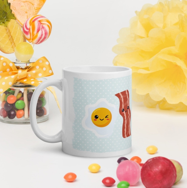 Kubek Prezent dla Przyjaciela Przyjaciółki Jajko Bekon Best Friends Forever Mega Prezencik