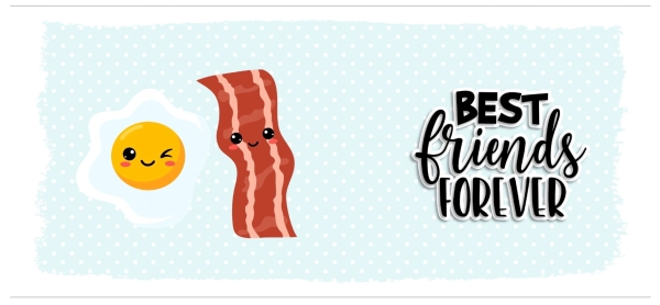 Kubek Prezent dla Przyjaciela Przyjaciółki Jajko Bekon Best Friends Forever Mega Prezencik