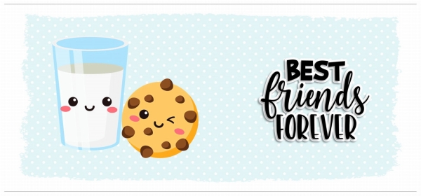 Kubek Best Friends Forever Mleko i Ciastko Prezent dla Przyjaciółki Przyjaciela Mega Prezencik