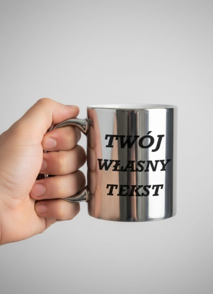 Srebrny Kubek z Własnym Nadrukiem – Twój Tekst, Twoja Historia Mega Prezencik
